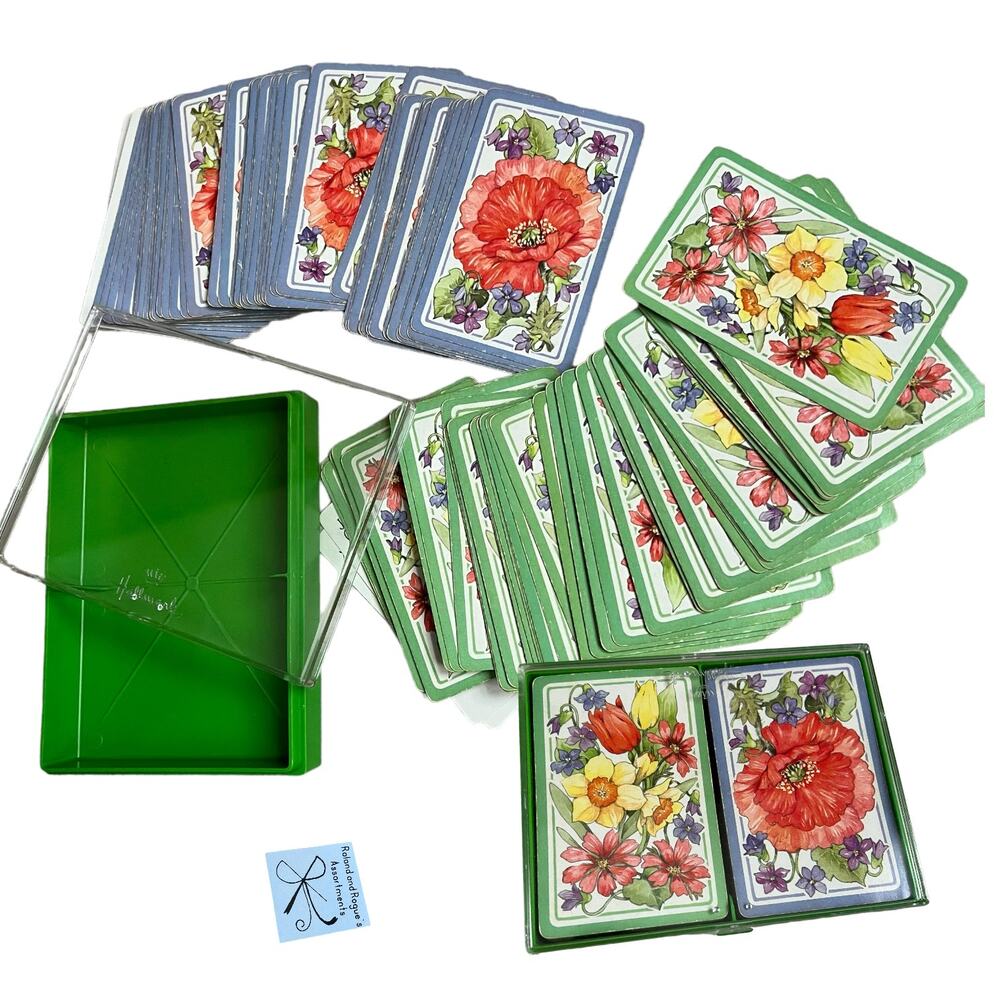 Hallmark Floral Playing Cards With Plastic Case